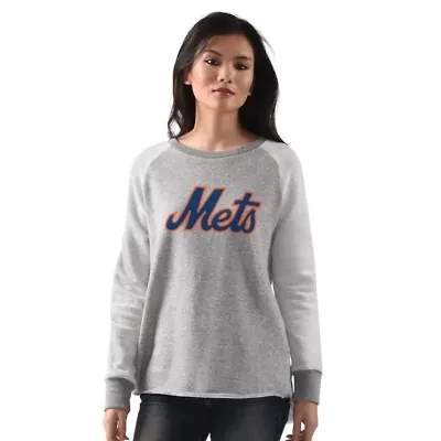 MLB New York Mets Gridiron Raglan Pullover Sweatshirt