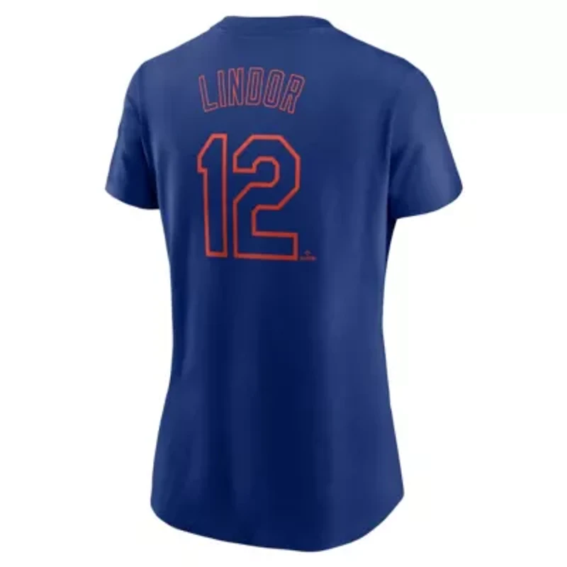 MLB Nike Francisco Lindor New York Mets Cooperstown Collection Fuse Name & Number T-Shirt