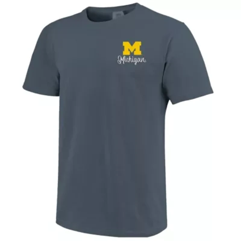 NCAA Michigan Wolverines Campus Scene Drawing Script T-Shirt