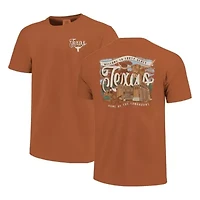 NCAA Texas Longhorns Campus Scene Drawing Script T-Shirt