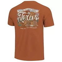 NCAA Texas Longhorns Campus Scene Drawing Script T-Shirt