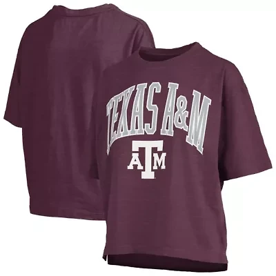 NCAA Texas A&M Aggies Nelson Arch Over Logo Waist Length Oversized Slub T-Shirt