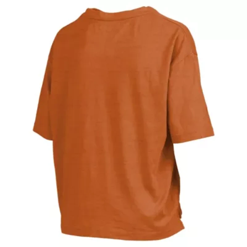 NCAA Texas Longhorns Nelson Arch Over Logo Waist Length Oversized Slub T-Shirt