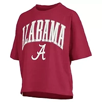 Alabama Crimson Tide NCAA Nelson Arch Over Logo Waist Length Oversized Slub T-Shirt