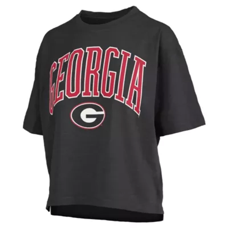 NCAA Georgia Bulldogs Nelson Arch Over Logo Waist Length Oversized Slub T-Shirt