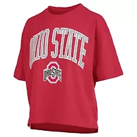 NCAA Ohio State Buckeyes Nelson Arch Over Logo Waist Length Oversized Slub T-Shirt