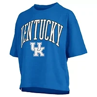 NCAA Kentucky Wildcats Nelson Arch Over Logo Waist Length Oversized Slub T-Shirt