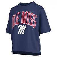 NCAA Ole Miss Rebels Nelson Arch Over Logo Waist Length Oversized Slub T-Shirt