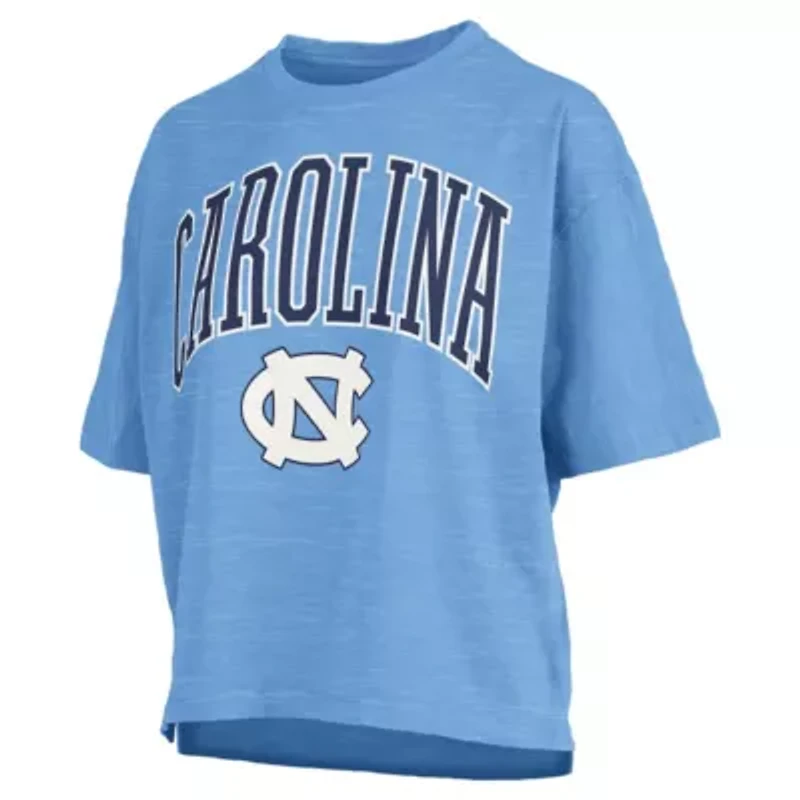 NCAA Carolina North Tar Heels Nelson Arch Over Logo Waist Length Oversized Slub T-Shirt