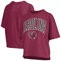 NCAA South Carolina Gamecocks Nelson Arch Over Logo Waist Length Oversized Slub T-Shirt