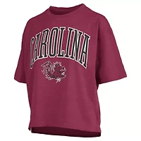NCAA South Carolina Gamecocks Nelson Arch Over Logo Waist Length Oversized Slub T-Shirt