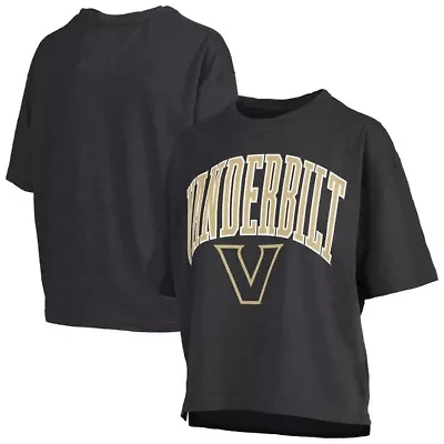 NCAA Vanderbilt Commodores Nelson Arch Over Logo Waist Length Oversized Slub T-Shirt