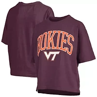 NCAA Virginia Tech Hokies Nelson Arch Over Logo Waist Length Oversized Slub T-Shirt