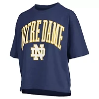NCAA Notre Dame Fighting Irish Nelson Arch Over Logo Waist Length Oversized Slub T-Shirt