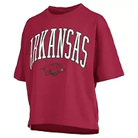 NCAA Arkansas Razorbacks Nelson Arch Over Logo Waist Length Oversized Slub T-Shirt