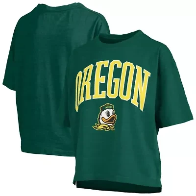 NCAA Oregon Ducks Nelson Arch Over Logo Waist Length Oversized Slub T-Shirt