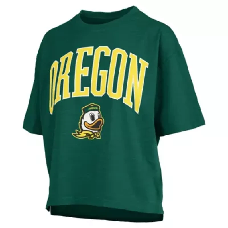 NCAA Oregon Ducks Nelson Arch Over Logo Waist Length Oversized Slub T-Shirt