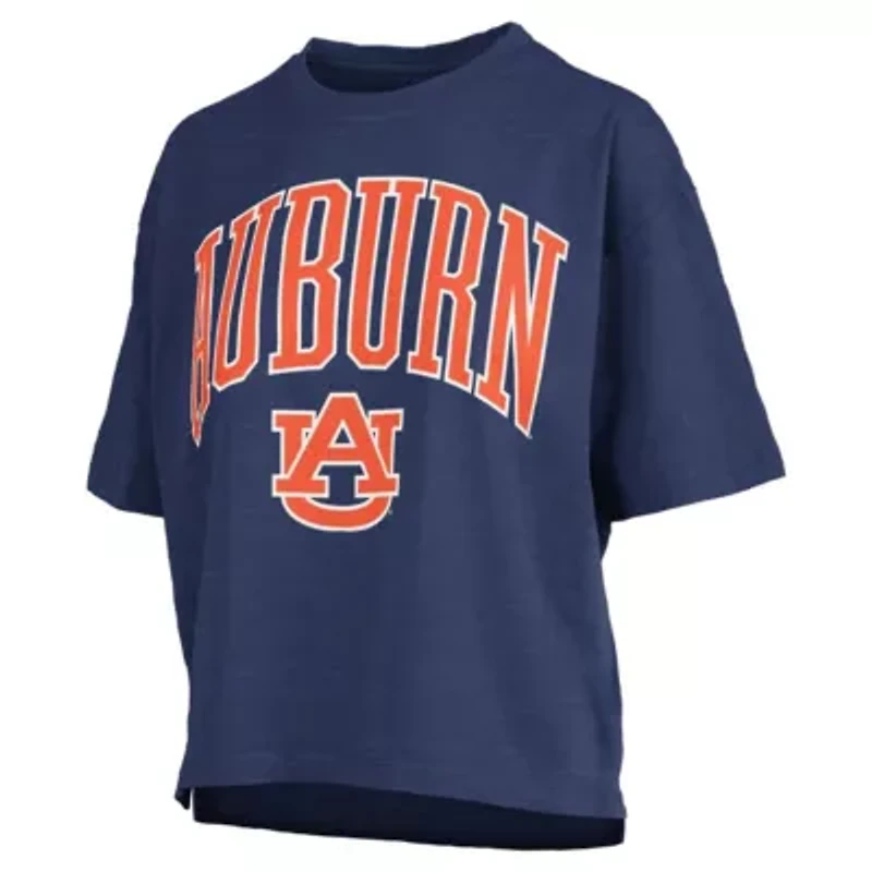 NCAA Auburn Tigers Nelson Arch Over Logo Waist Length Oversized Slub T-Shirt