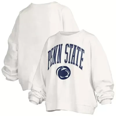 NCAA Penn State Nittany Lions Janise Arch Over Logo Waist Length Oversized Pullover Sweatshirt