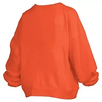 NCAA Clemson Tigers Janise Arch Over Logo Waist Length Oversized Pullover Sweatshirt