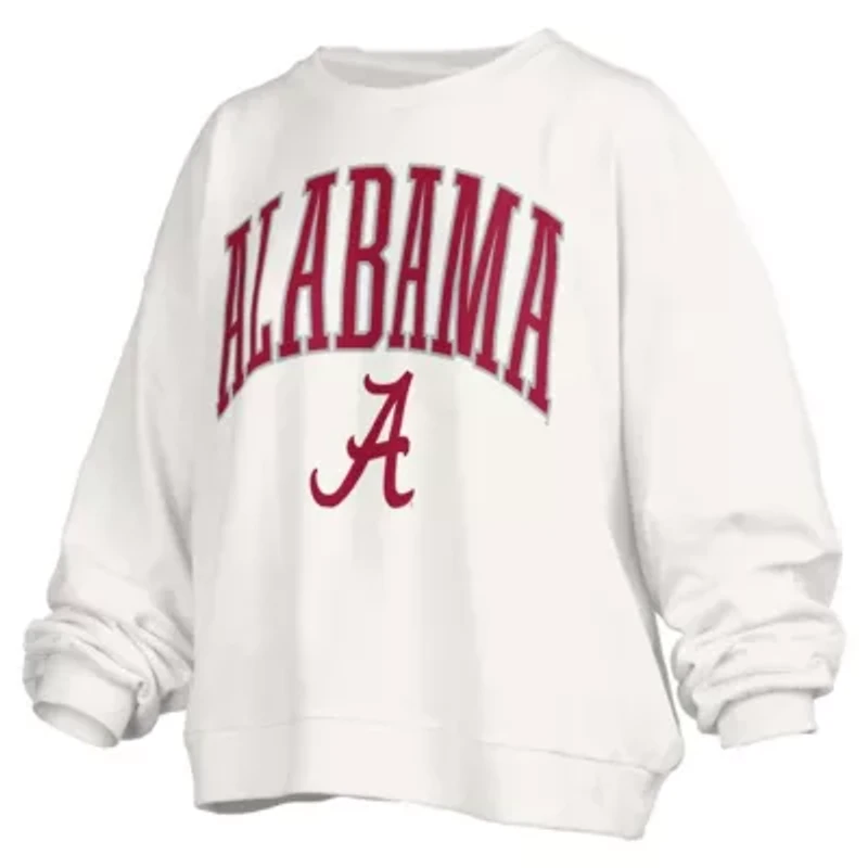 Alabama Crimson Tide NCAA Janise Arch Over Logo Waist Length Oversized Pullover Sweatshirt