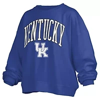 NCAA Kentucky Wildcats Janise Arch Over Logo Waist Length Oversized Pullover Sweatshirt