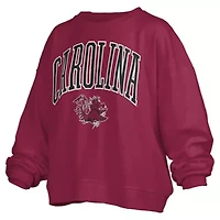 NCAA South Carolina Gamecocks Janise Arch Over Logo Waist Length Oversized Pullover Sweatshirt