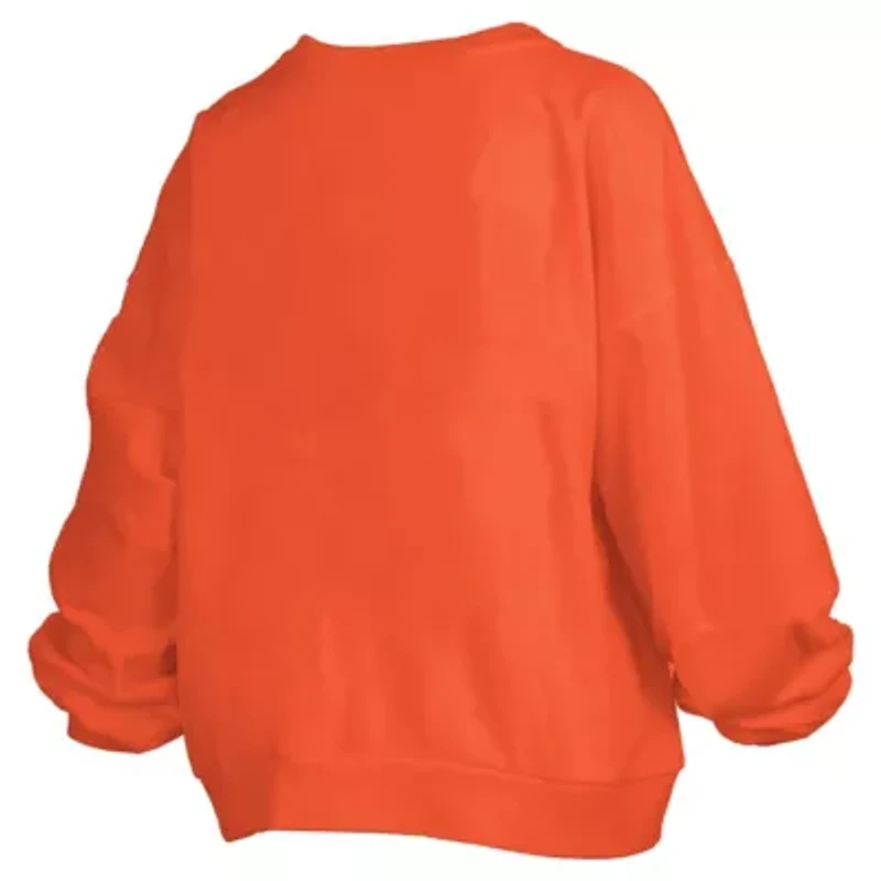 NCAA Illinois Fighting Illini Janise Arch Over Logo Waist Length Oversized Pullover Sweatshirt
