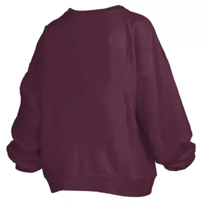 NCAA Virginia Tech Hokies Janise Arch Over Logo Waist Length Oversized Pullover Sweatshirt