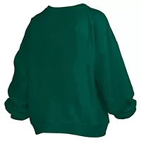 NCAA Michigan State Spartans Janise Arch Over Logo Waist Length Oversized Pullover Sweatshirt