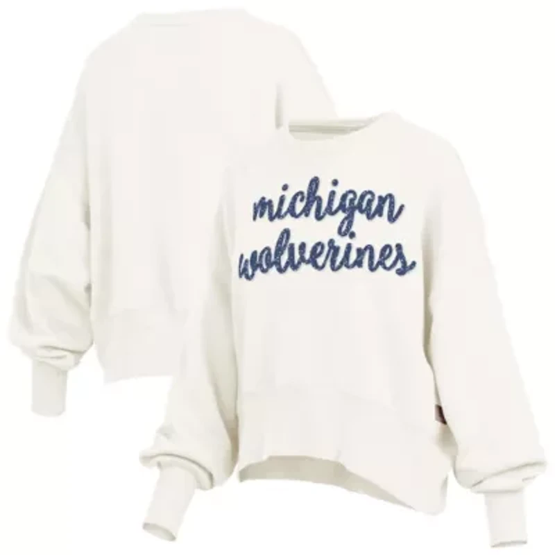 NCAA Michigan Wolverines Oversized Chelsea Waist Length Pullover Sweatshirt