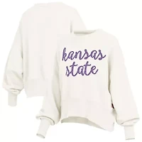 NCAA Kansas State Wildcats Oversized Chelsea Waist Length Pullover Sweatshirt