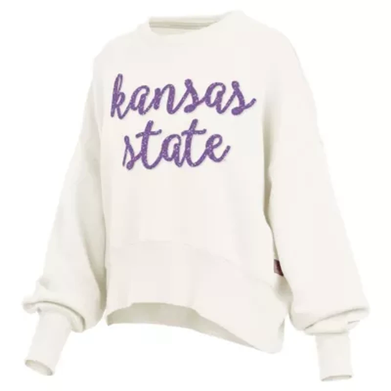 NCAA Kansas State Wildcats Oversized Chelsea Waist Length Pullover Sweatshirt