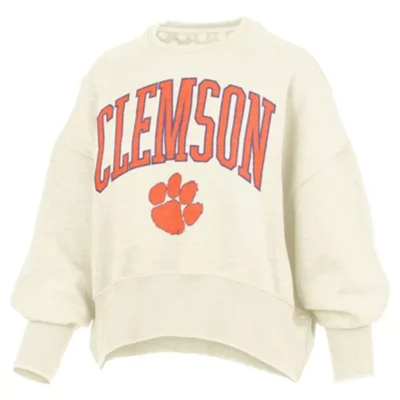 NCAA Clemson Tigers Oversized Waist-Length Crewneck Sweatshirt
