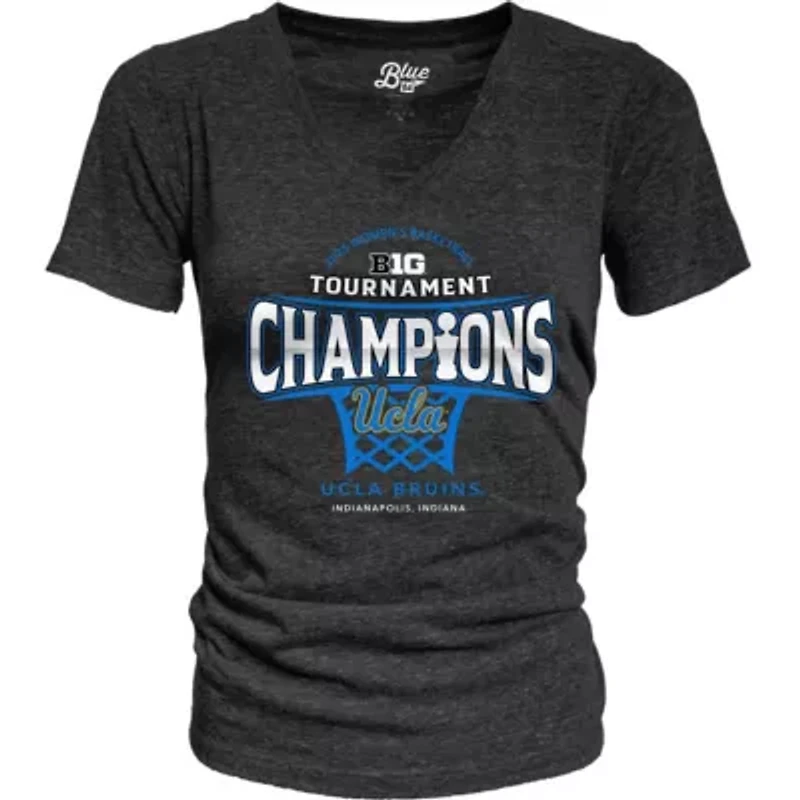 NCAA UCLA Bruins 2025 Big Ten Basketball Conference Tournament s Locker Room Tri-Blend V-Neck T-Shirt
