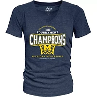 NCAA Michigan Wolverines 2025 Big Ten Basketball Conference Tournament s Tri-Blend V-Neck T-Shirt
