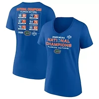 NCAA Fanatics Florida Gators 2025 Basketball National s Schedule V-Neck T-Shirt