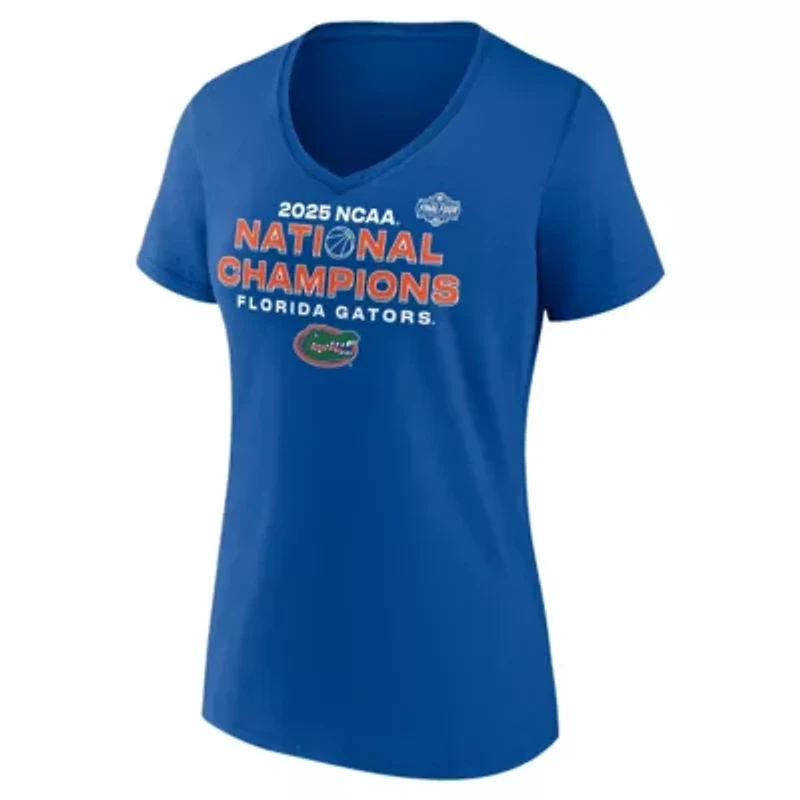 NCAA Fanatics Florida Gators 2025 Basketball National s Schedule V-Neck T-Shirt