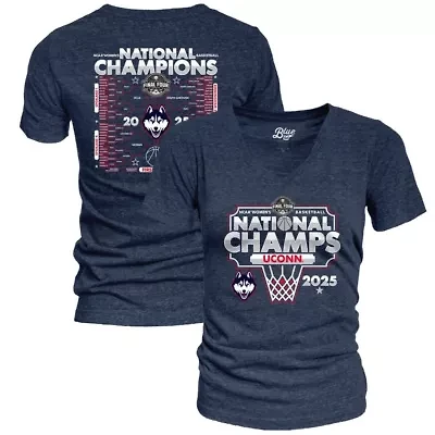Connecticut Huskies NCAA UConn 2025 Basketball National s Bracket Tri-Blend V-Neck T-Shirt