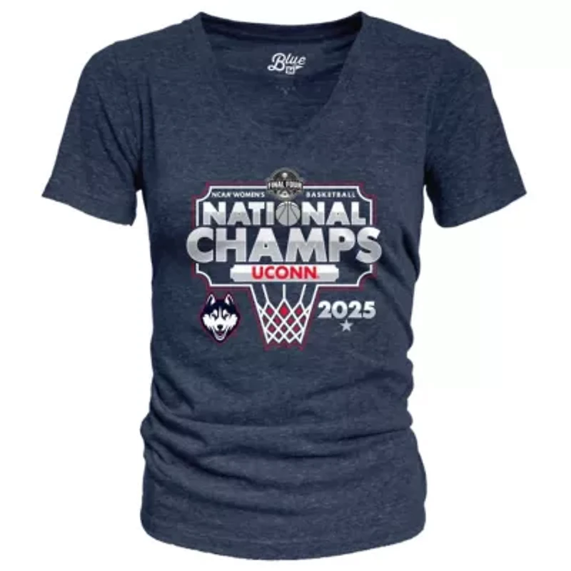 Connecticut Huskies NCAA UConn 2025 Basketball National s Bracket Tri-Blend V-Neck T-Shirt