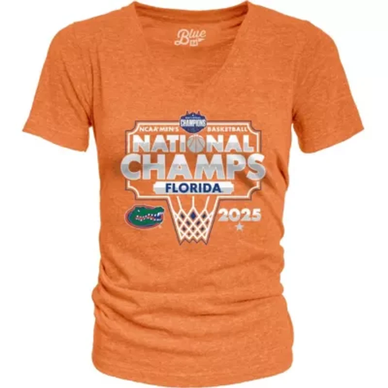 NCAA Florida Gators 2025 Basketball National s Bracket Tri-Blend V-Neck T-Shirt