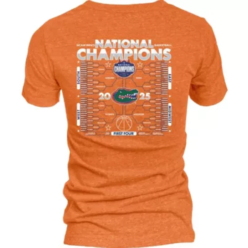 NCAA Florida Gators 2025 Basketball National s Bracket Tri-Blend V-Neck T-Shirt