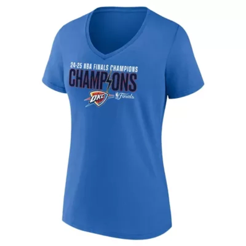 NBA Fanatics Oklahoma City Thunder 2025 Finals s Fast Break Hometown V-Neck T-Shirt