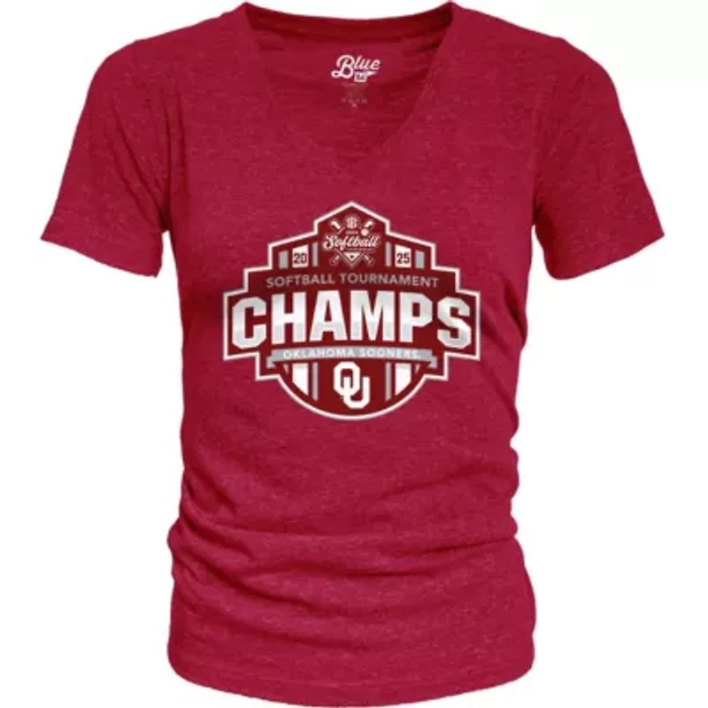 NCAA Oklahoma Sooners 2025 SEC Softball Conference Tournament s Locker Room V-Neck T-Shirt