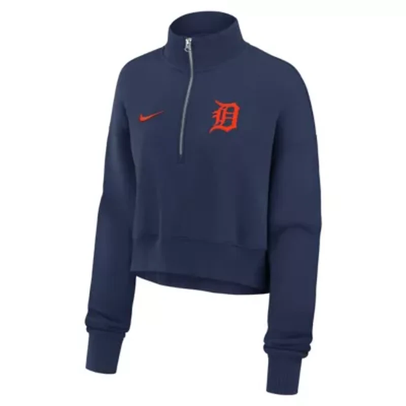 MLB Nike Detroit Tigers Primetime Phoenix Fleece Half-Zip Sweatshirt