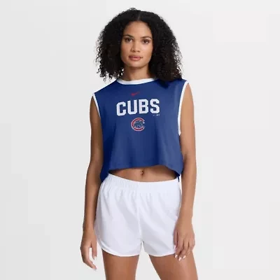 MLB Nike Chicago Cubs Primetime Loose Dri-FIT Cropped Tank Top