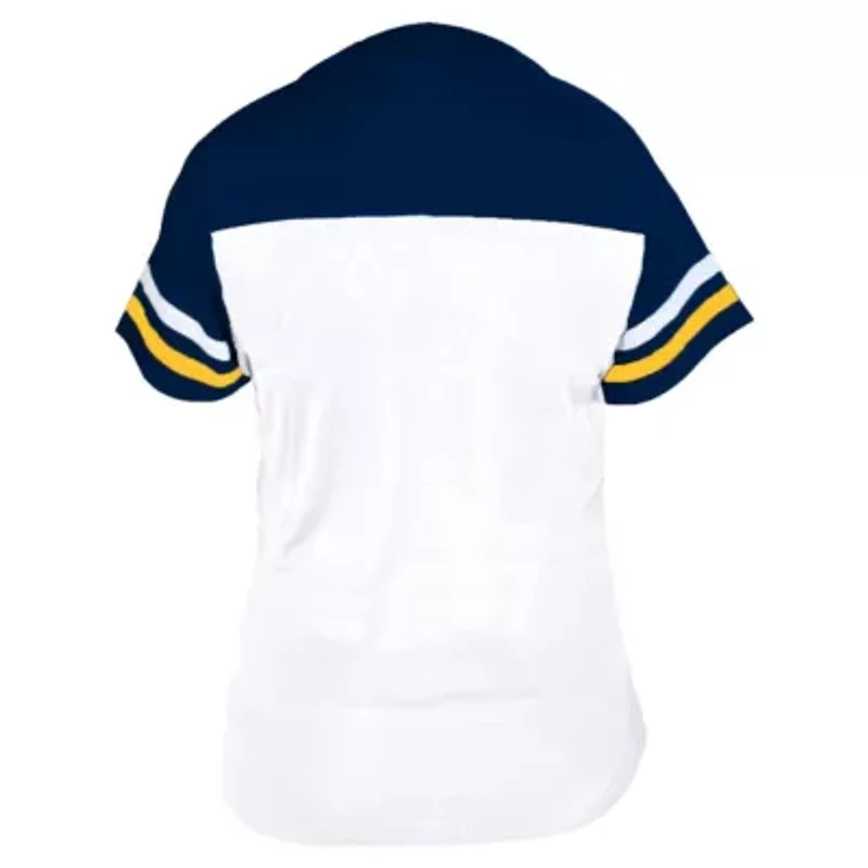 MLB Milwaukee Brewers Plus Two-Stripe V-Neck T-Shirt