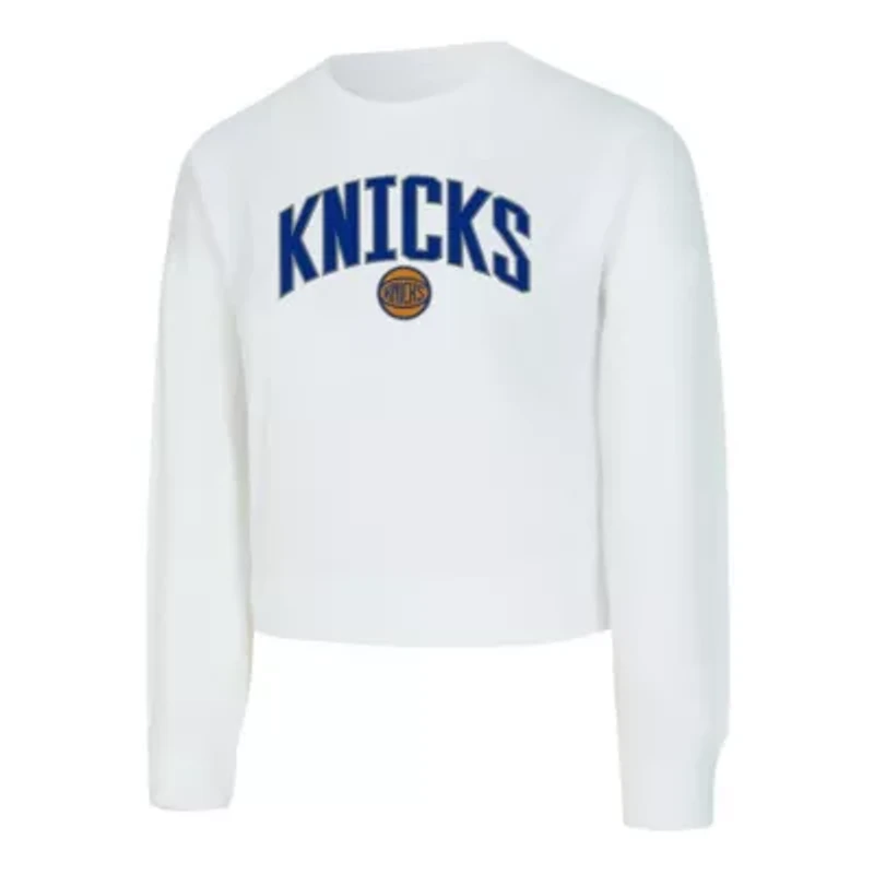 NBA New York Knicks Laney Chenille Cropped Long Sleeve T-Shirt