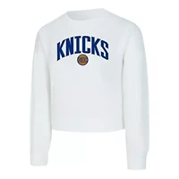 NBA New York Knicks Laney Chenille Cropped Long Sleeve T-Shirt