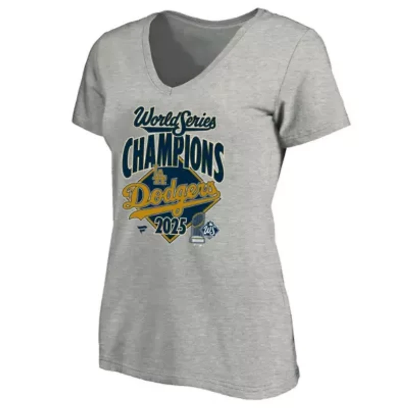 MLB Fanatics Los Angeles Dodgers 2025 World Series s Locker Room Replica Plus V-Neck T-Shirt